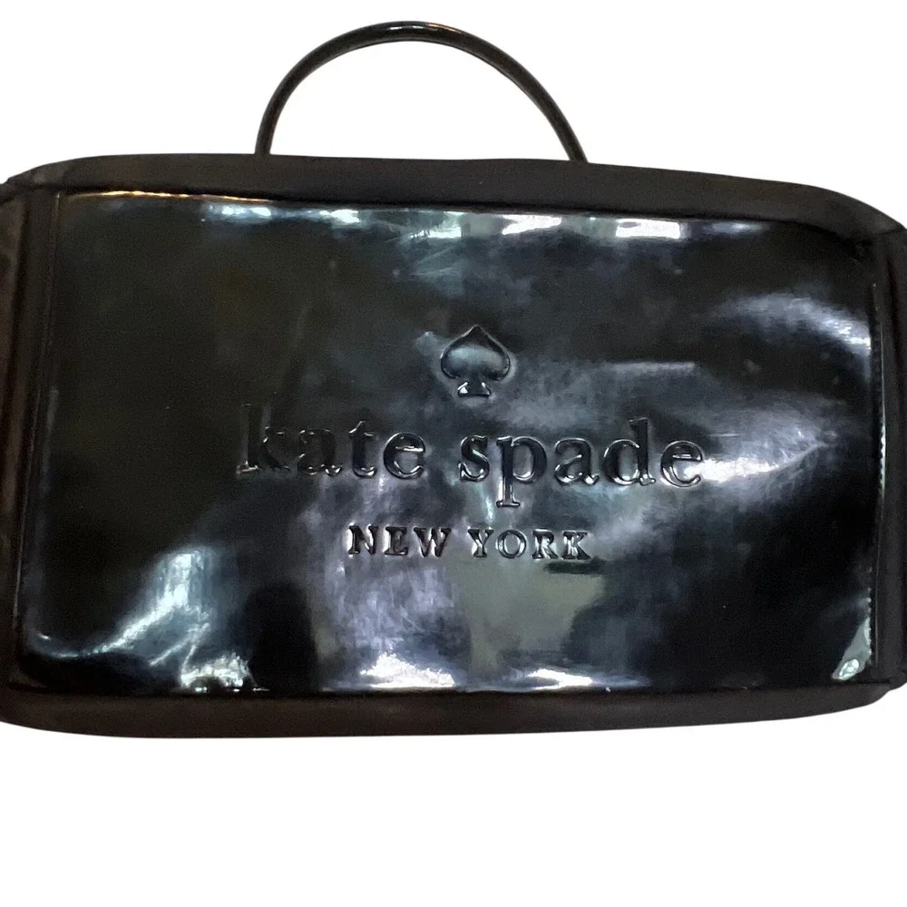 Kate Spade Stevie Baby Bag Women Large Black Nylon Patent Leather Weekender Bag‎